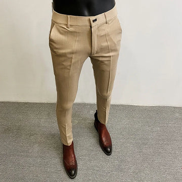 Men Suit Pants Formal Trousers Pantalone Hombre Stretch Slim